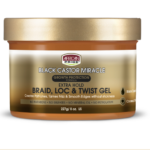 African Pride Black Castor Miracle Braid, Loc, Twist Gel 8oz